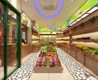 现代水果店3D模型下载